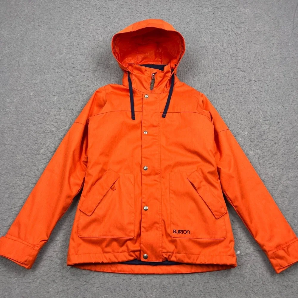 Burton DryRide Jacket Women's Small Orange Hooded Full Zip Snowboarding Ski Coat